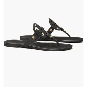 Tory Burch Miller Leather Sandal in Black Leather 8